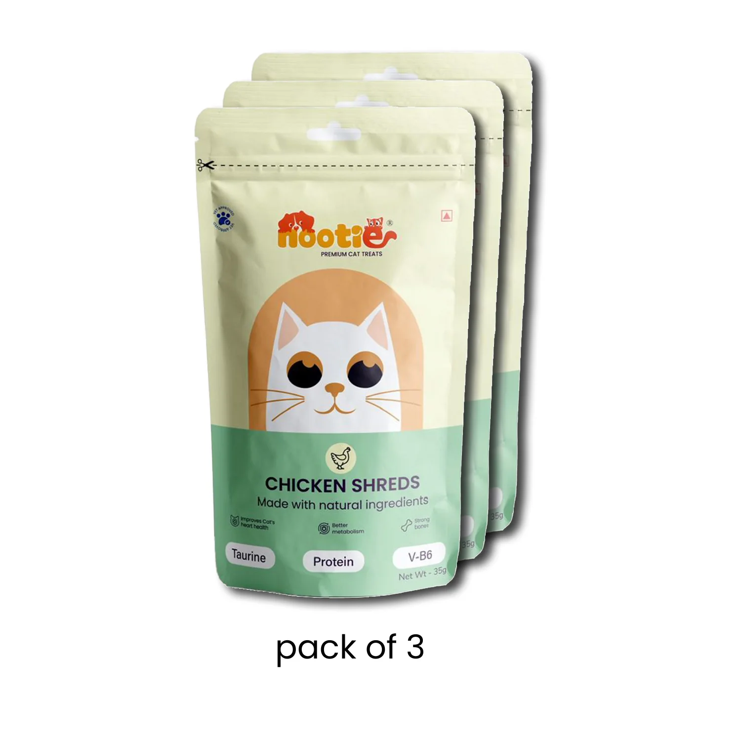 Nootie Premium Cat Treats – Chicken Shreds | High-Protein, Taurine-Rich Natural Cat Treats for Heart, Metabolism & Bone Health (35g) - Image 8