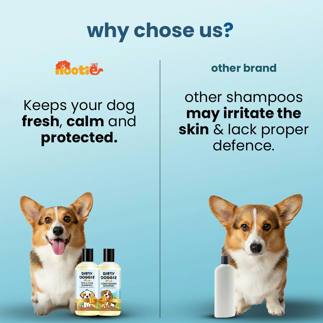 Nootie Dirty Doggie Combo: Conditioning Shampoo + Tick & Flea Shampoo (300 ml Buy1Get1 FREE) | Neem, Vitamin E & Coat Repair - Image 5