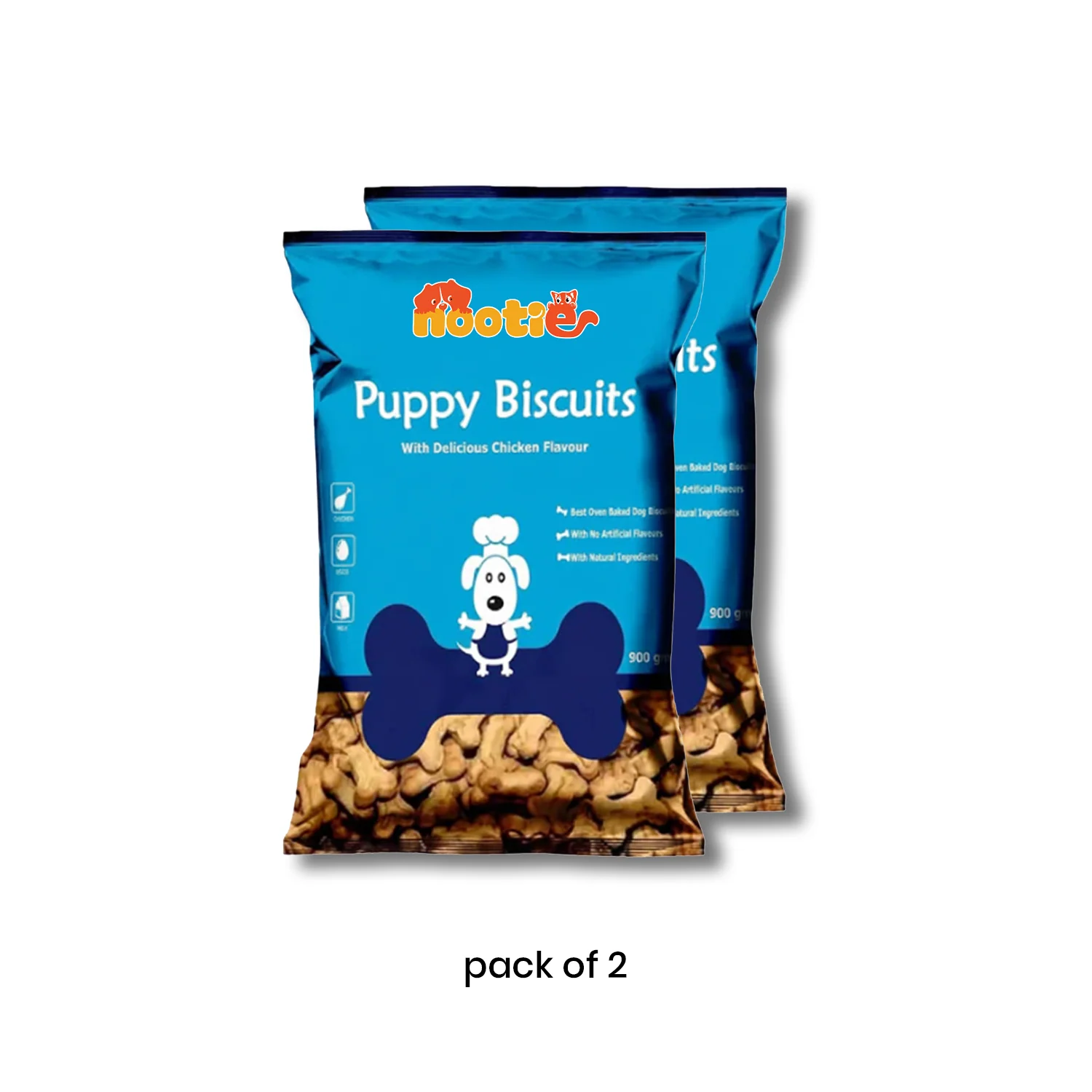 Nootie Chicken Biscuits with Peanut Butter Flavour for Puppies (900g) | High-Protein, Crunchy Growth Snack - Image 13