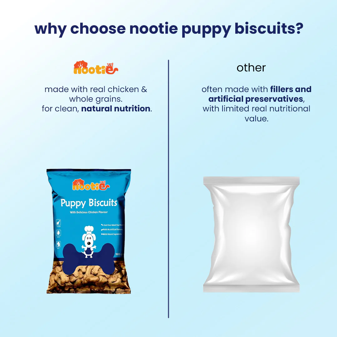 Nootie Chicken Biscuits with Peanut Butter Flavour for Puppies (900g) | High-Protein, Crunchy Growth Snack - Image 8