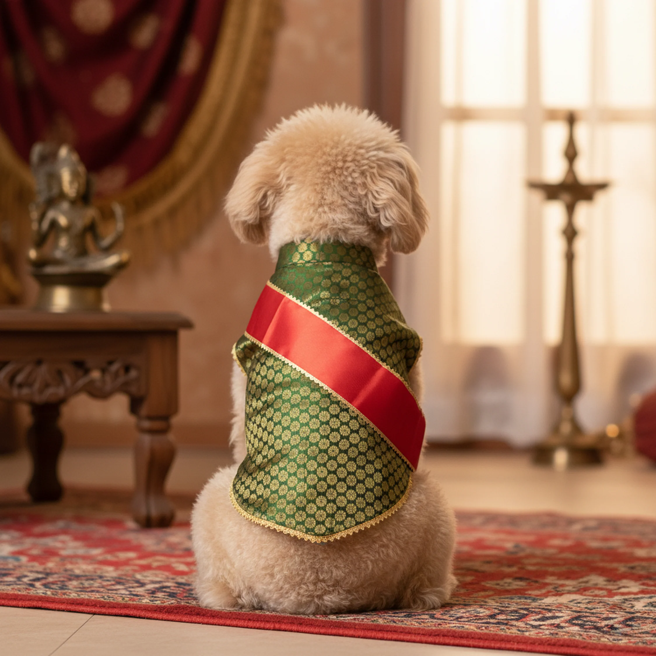 Nootie Festive Sherwani with Chunni for Pets – Green | Stylish Outfit for Weddings & Festivals - Image 3