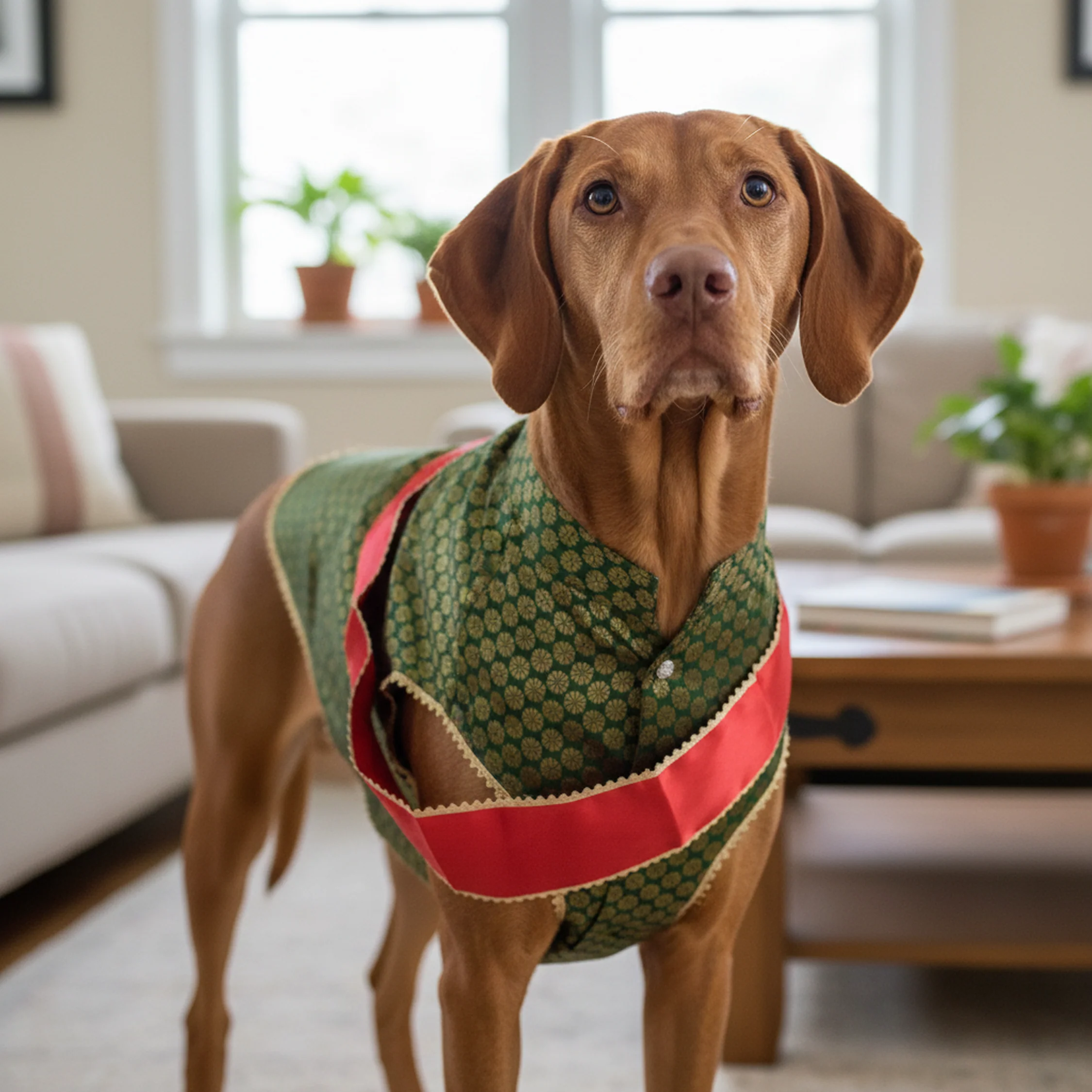 Nootie Festive Sherwani with Chunni for Pets – Green | Stylish Outfit for Weddings & Festivals - Image 4