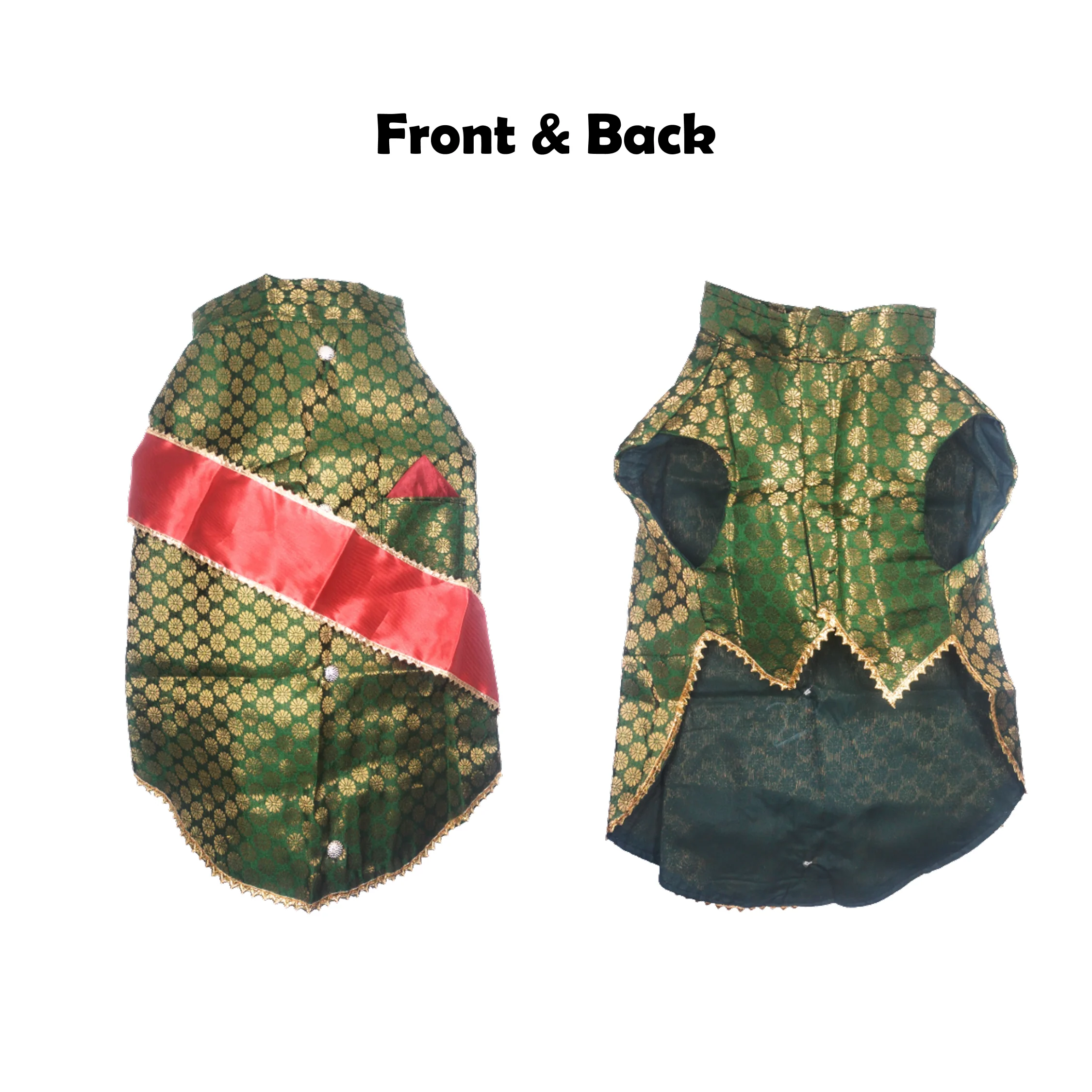 Nootie Festive Sherwani with Chunni for Pets – Green | Stylish Outfit for Weddings & Festivals - Image 7