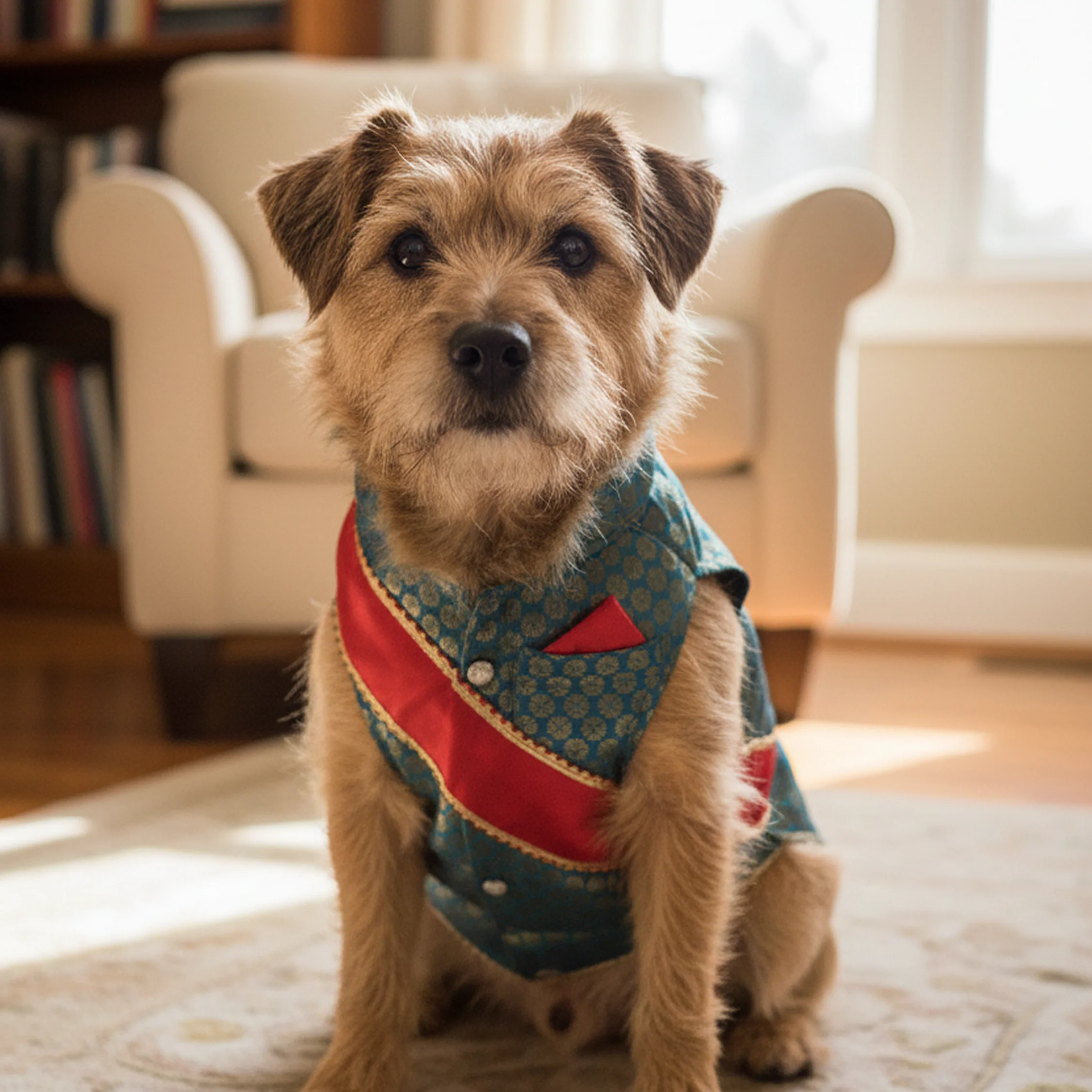 Nootie Festive Sherwani with Chunni for Pets – Blue | Stylish Outfit for Weddings & Festivals - Image 5