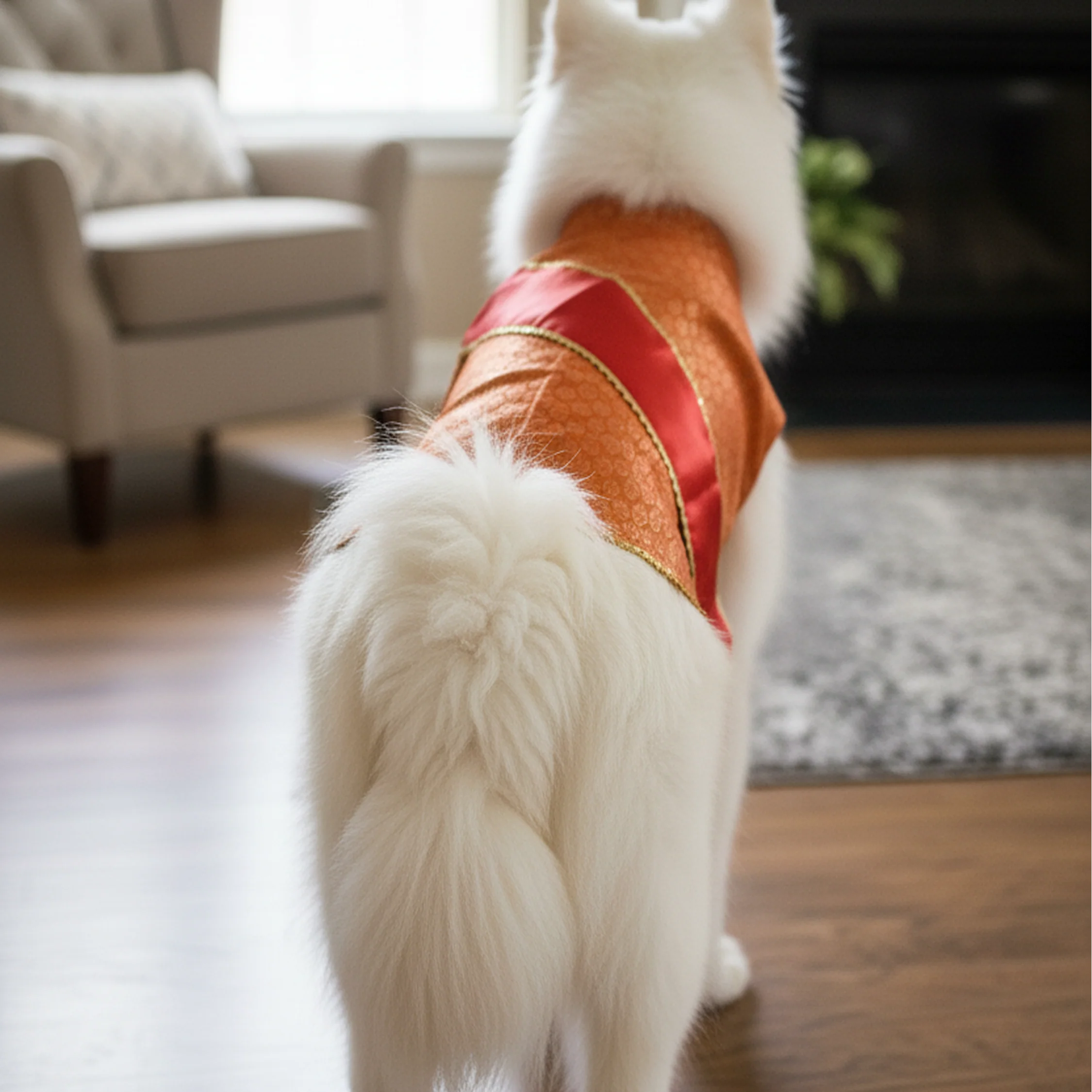 Nootie Festive Sherwani with Chunni for Pets – Orange | Stylish Outfit for Weddings & Festivals - Image 5