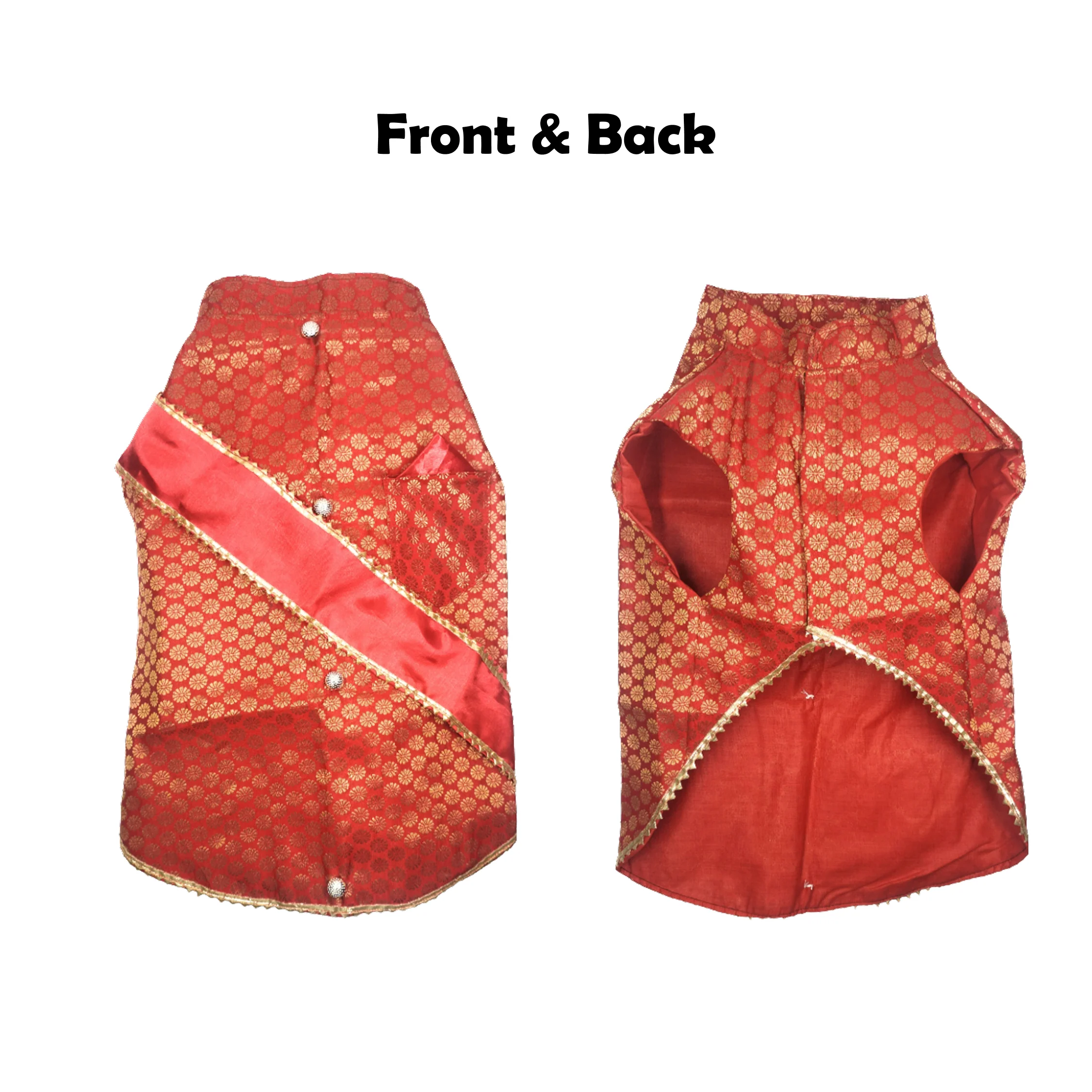 Nootie Festive Sherwani with Chunni for Pets – Red | Stylish Outfit for Weddings & Festivals - Image 7
