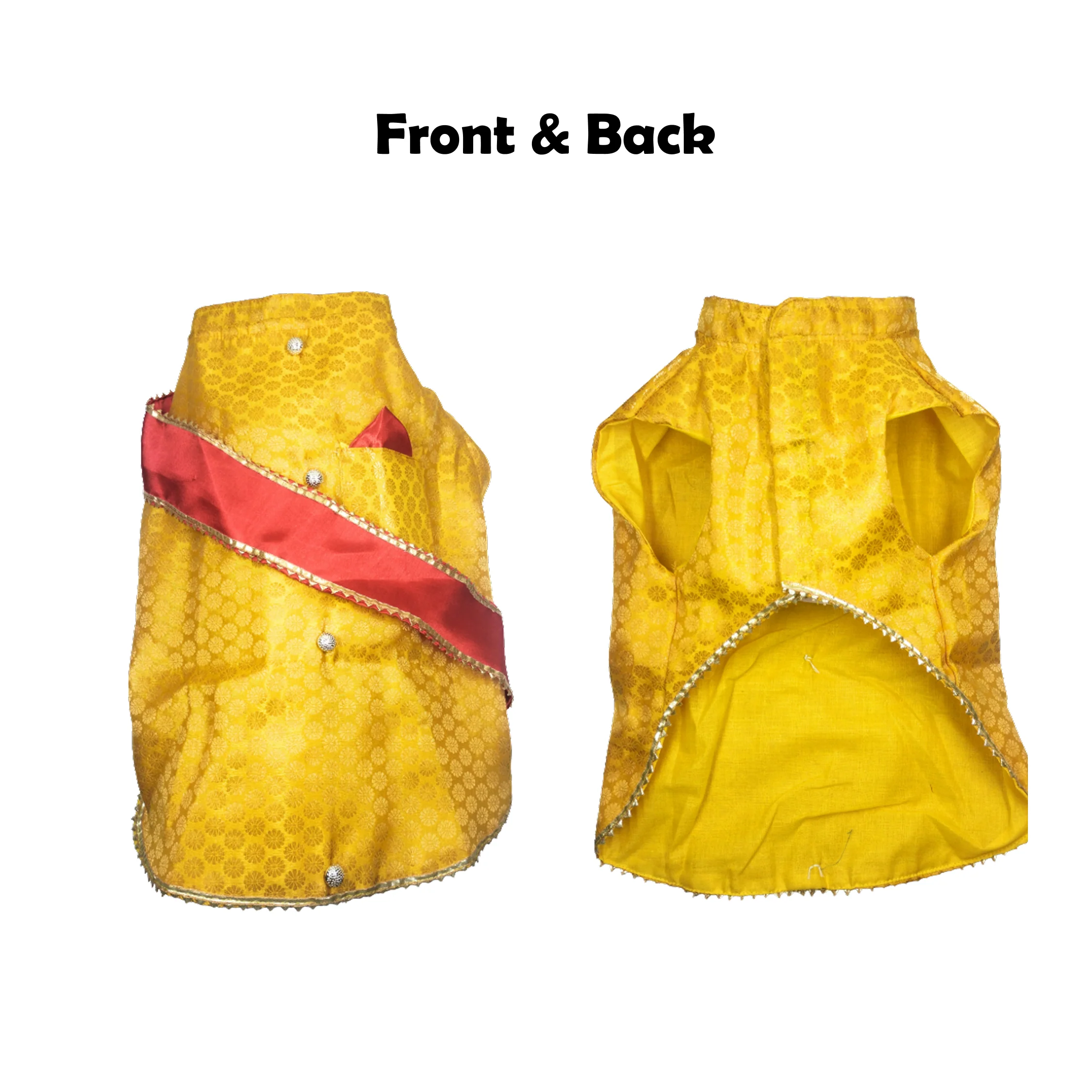 Nootie Festive Sherwani with Chunni for Pets – Yellow | Stylish Outfit for Weddings & Festivals - Image 8