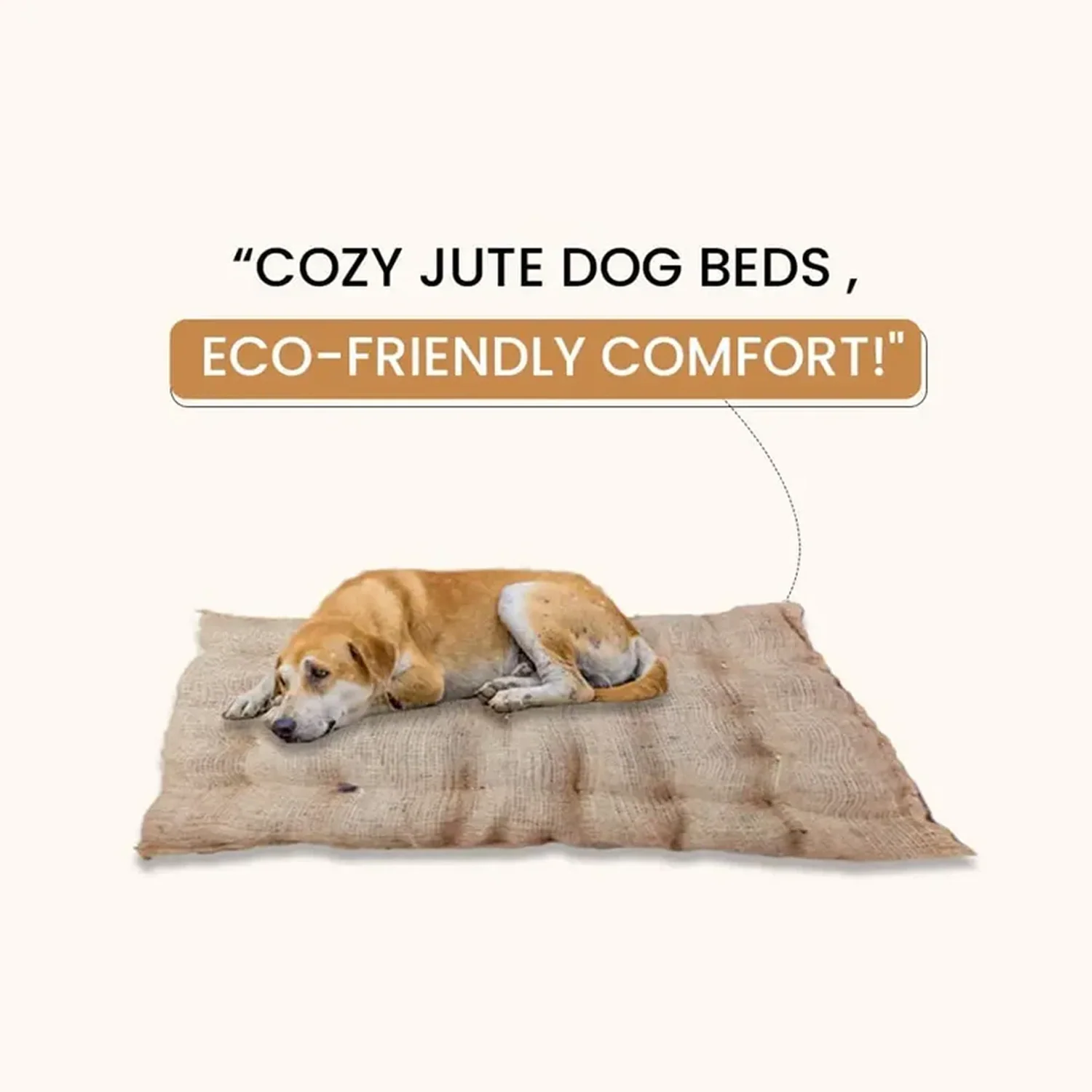 Nootie Jute Bed for Dogs & Cats | Eco-Friendly, Soft & Durable Pet Sleeping Mat – Small (65 x 52 x 5 cm) - Image 3