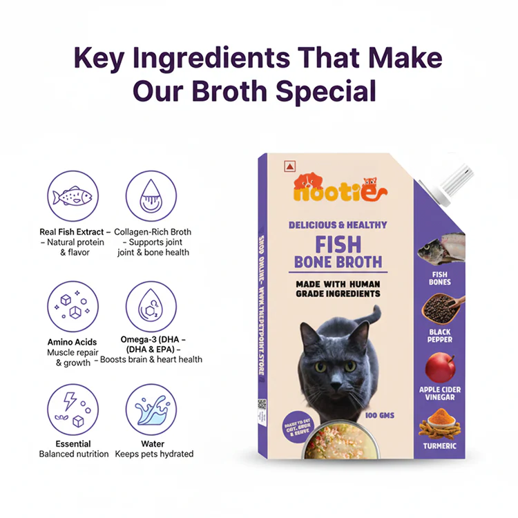 Nootie Natural Fish Broth for Dogs & Cats – Nutrient-Rich, Hydrating Meal Topper (100ml) - Image 6