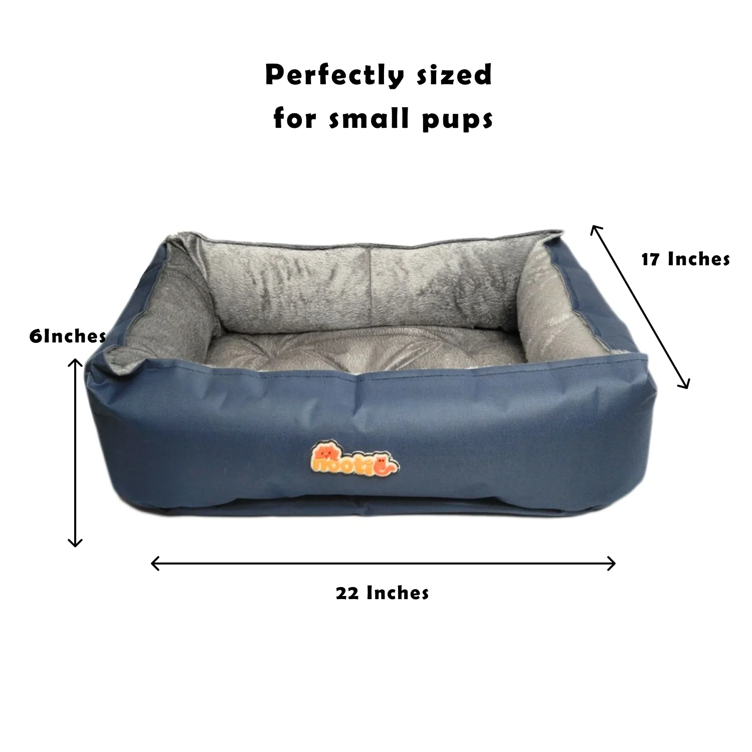 Nootie Sofa Basket Bed for Dogs & Cats – Small (22" x 17" x 6") | Velvet Interior, Mat Exterior, Washable & Scratch-Resistant - Image 4