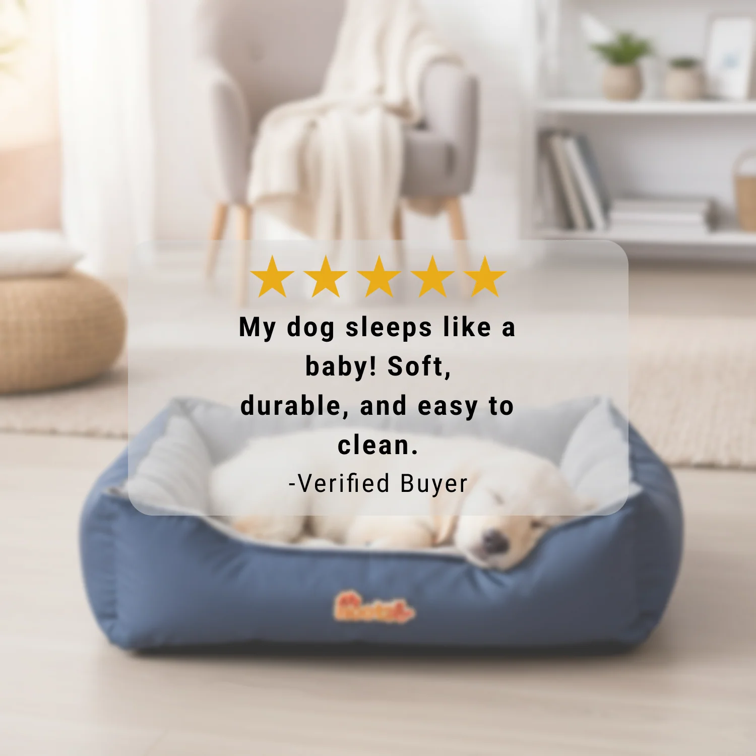 Nootie Sofa Basket Bed for Dogs & Cats – Small (22" x 17" x 6") | Velvet Interior, Mat Exterior, Washable & Scratch-Resistant - Image 8