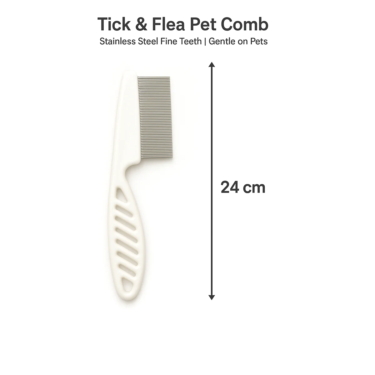 Nootie Tick & Flea Pet Comb for Dogs & Cats | Stainless Steel Fine Tooth Grooming Comb | Safe for All Breeds (24 cm) - Image 4