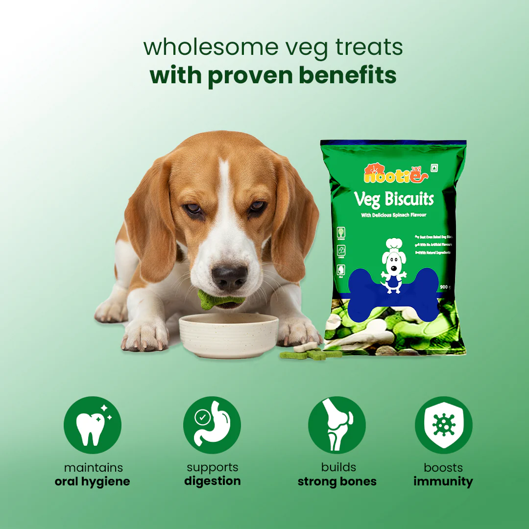 Nootie Veg Biscuits with Spinach Flavour for Adult Dogs (900g) | 100% Vegetarian, High-Fibre, Nutrient-Rich Treats - Image 4
